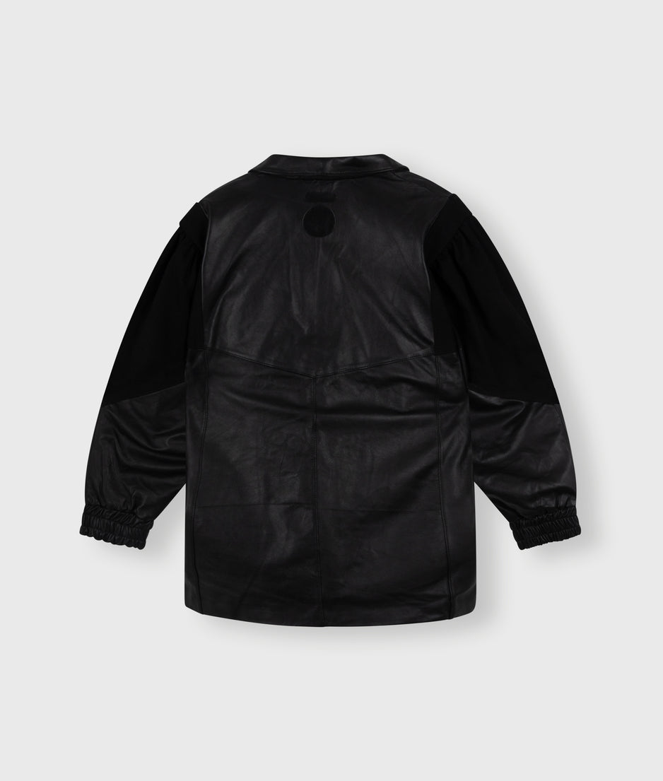 leather workwear jacket | black