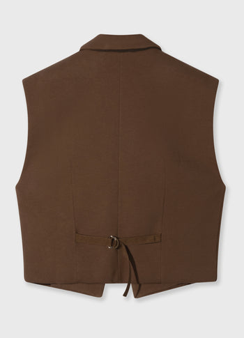 sleeveless blazer | dark truffle