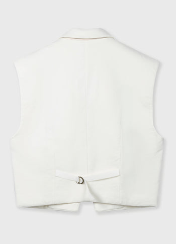 sleeveless blazer | pearl