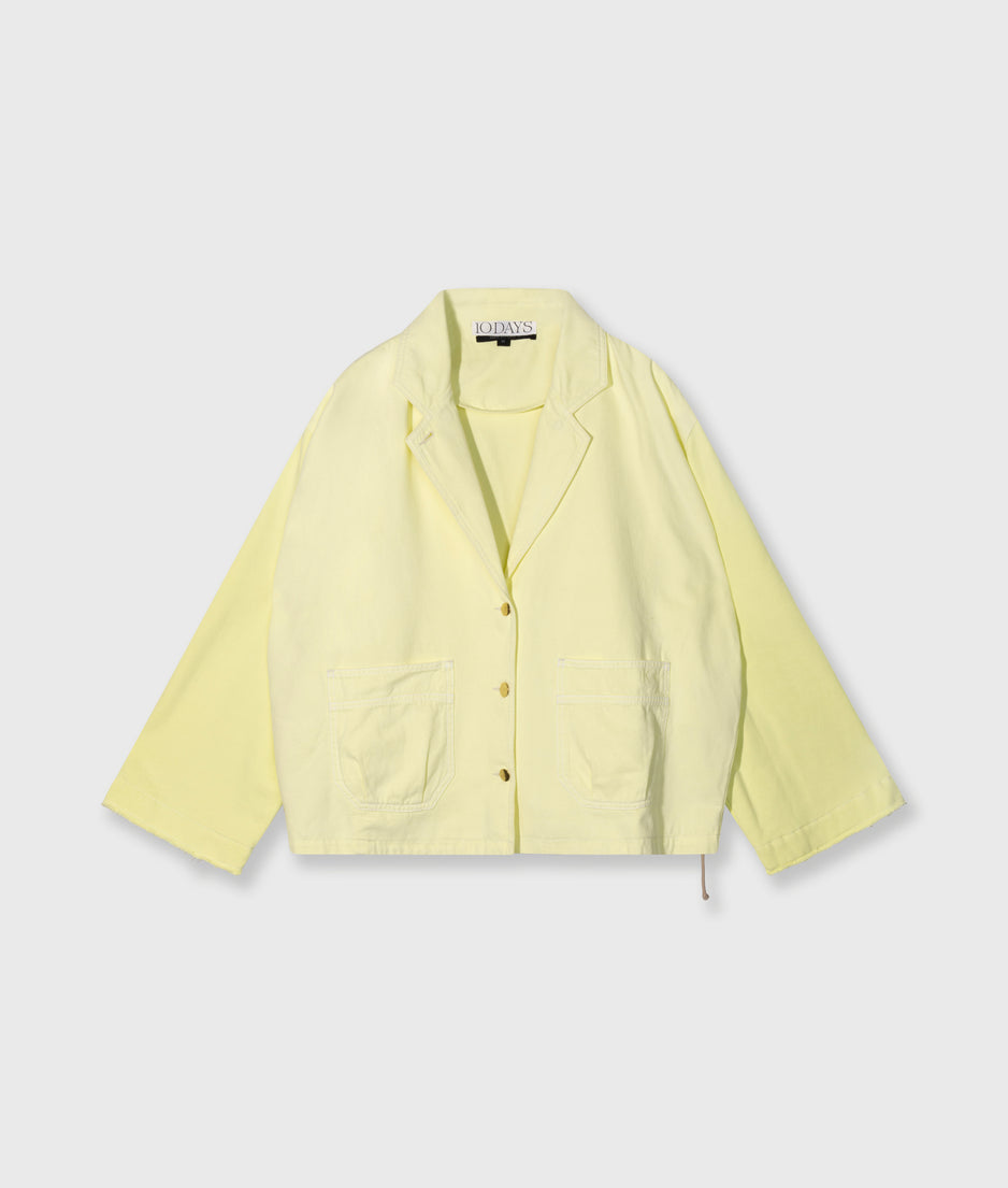 boxy jacket twill | pastel yellow