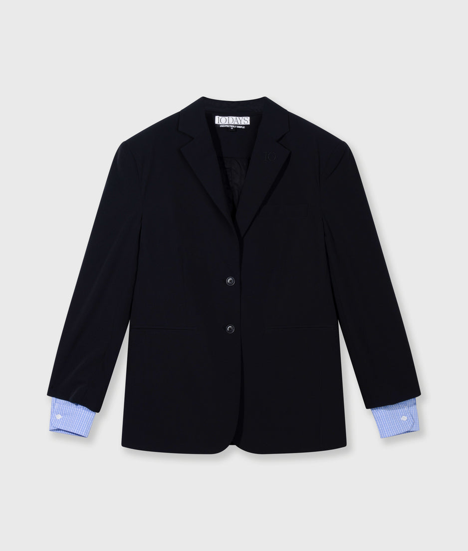 travel blazer dubbele manchet | black