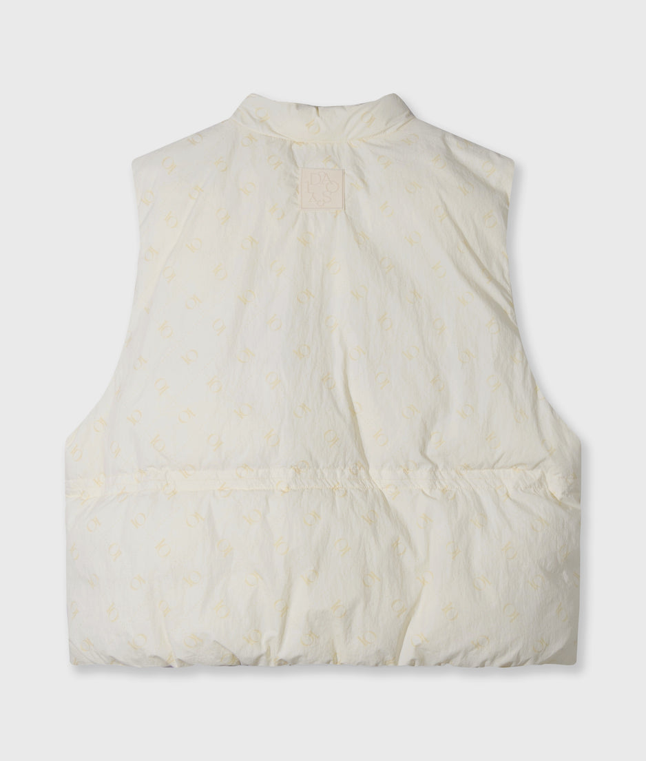 padded vest monogram | pearl