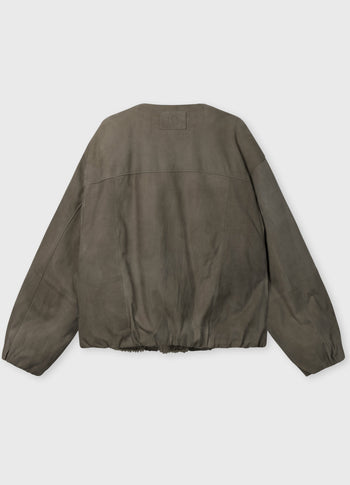 suede jacket | dark fog