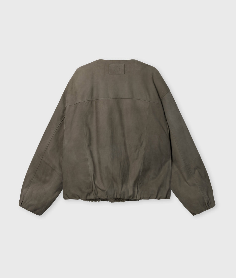 suede jacket | dark fog