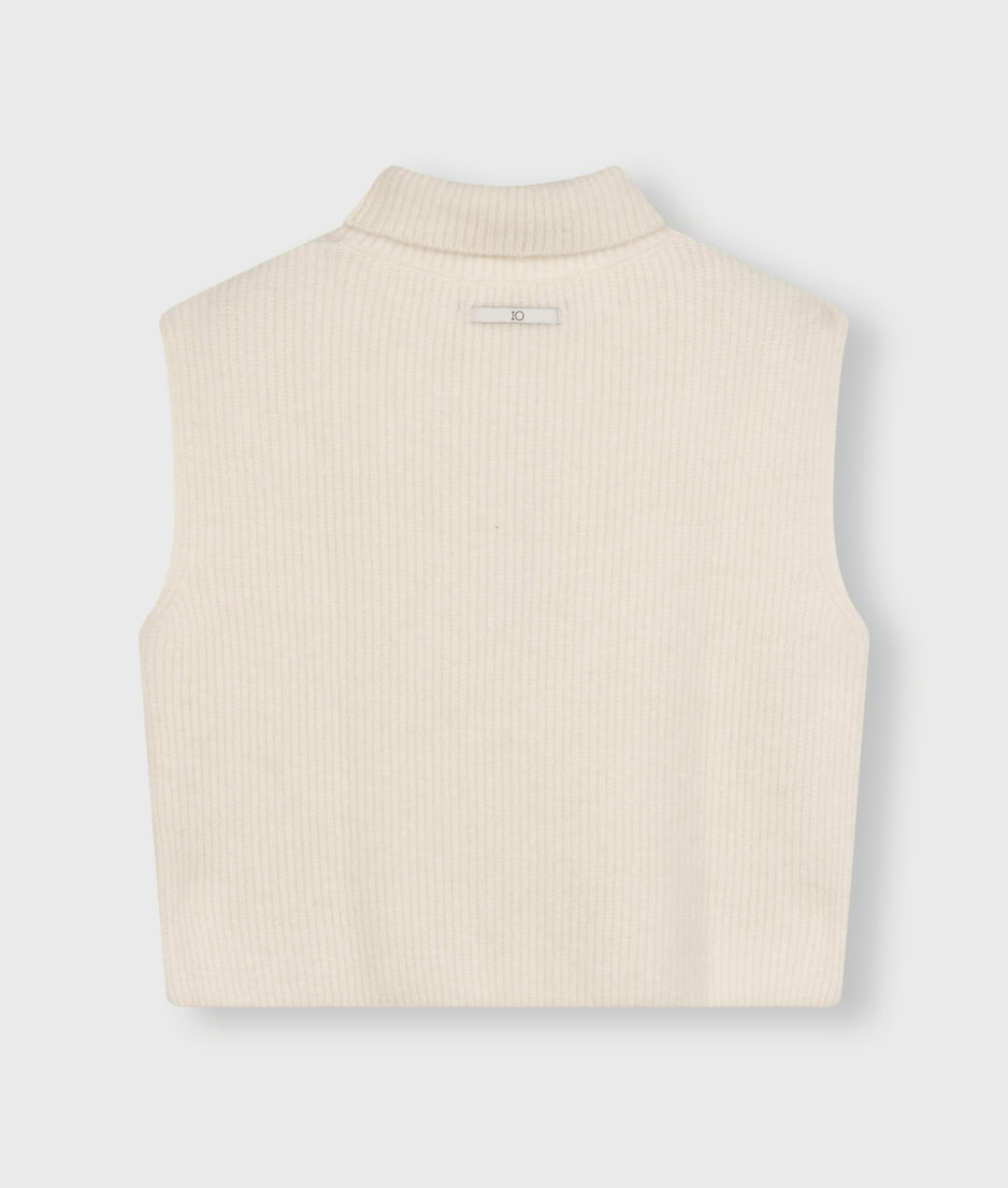 short soft knit sweater | ecru