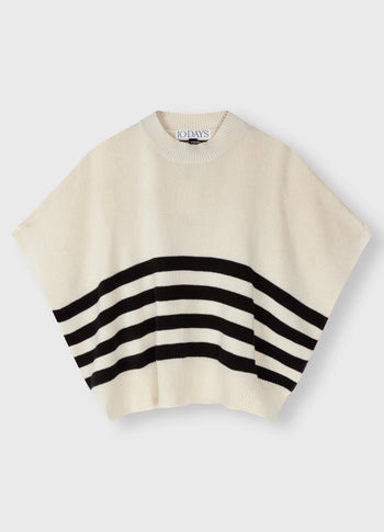 sleeveless sweater knit stripes | light safari