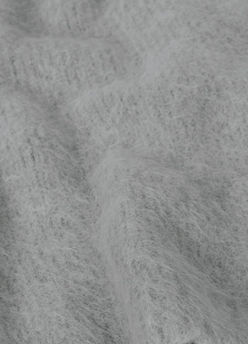 short sleeve knit sweater | light graphite