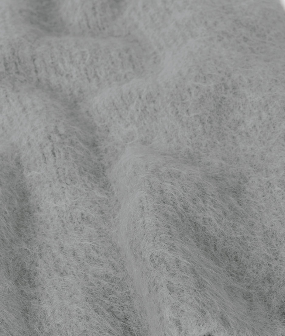 short sleeve knit sweater | light graphite