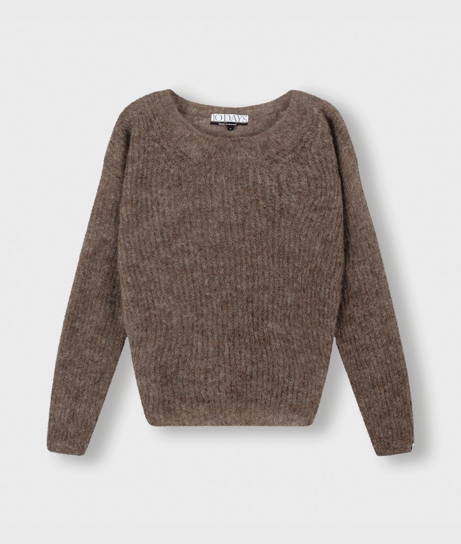 thin knit sweater | warm taupe