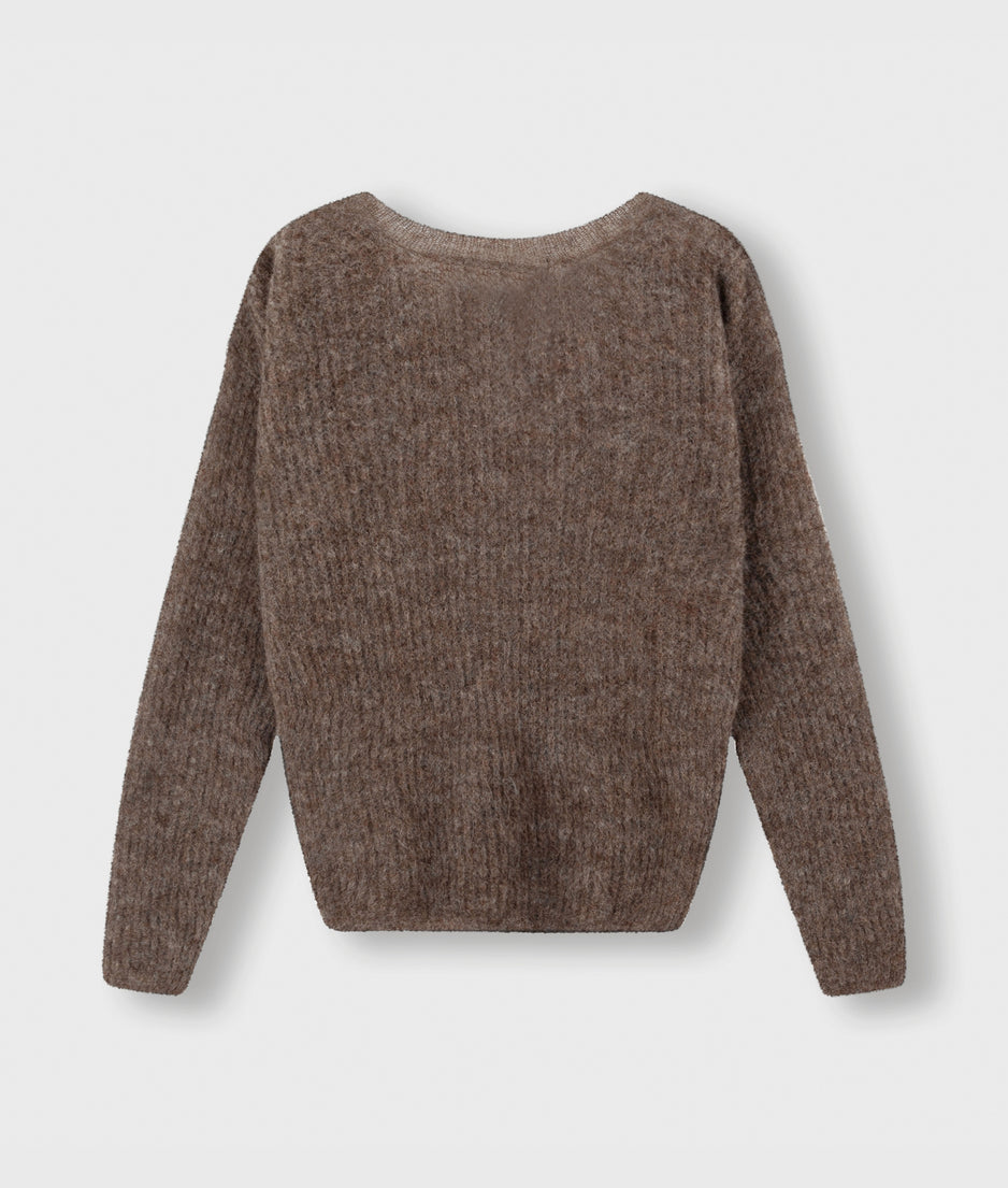 thin knit sweater | warm taupe