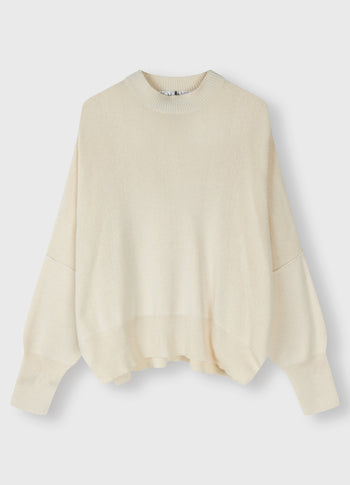 oversized cotton knit sweater | light safari