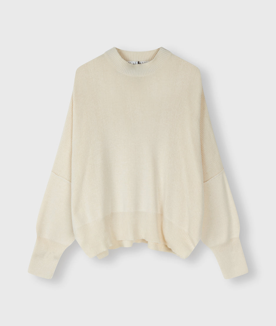 oversized cotton knit sweater | light safari