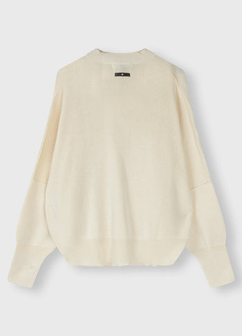 oversized cotton knit sweater | light safari