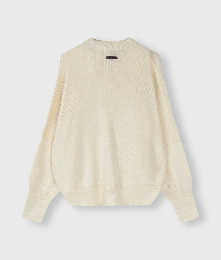 oversized cotton knit sweater | light safari