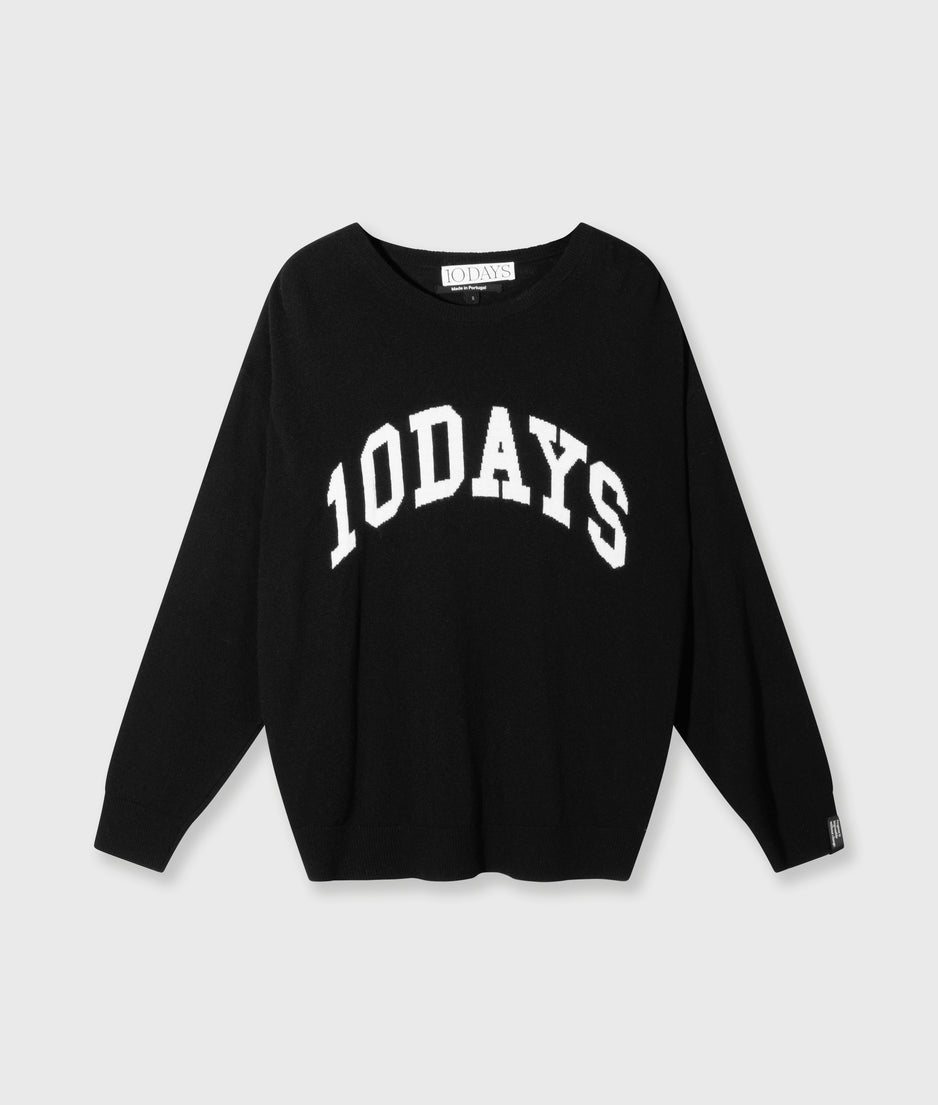 statement sweater knit | black