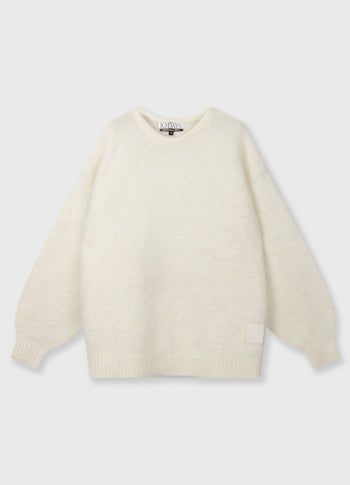 statement knit sweater | ecru