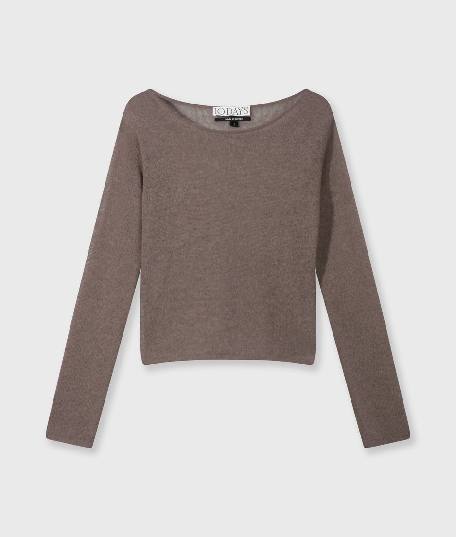 slim knit sweater | moonrock