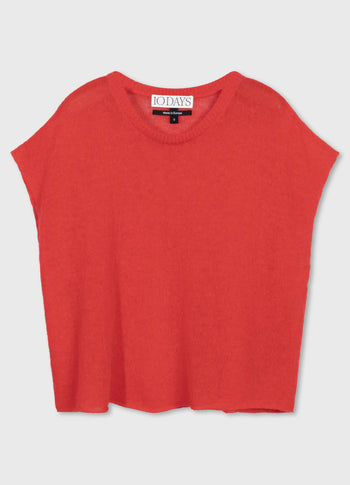 tee thin knit | poppy red