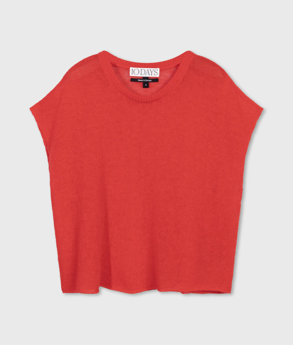 tee thin knit | poppy red