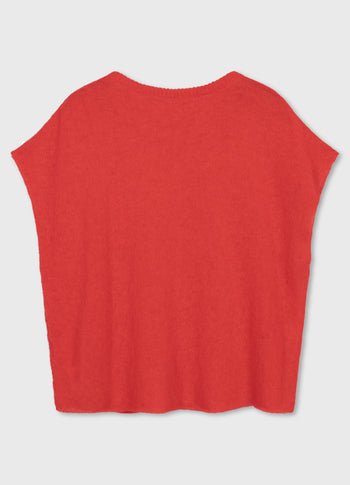 tee thin knit | poppy red