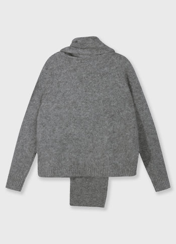 overslag sjaal sweater | grey melee