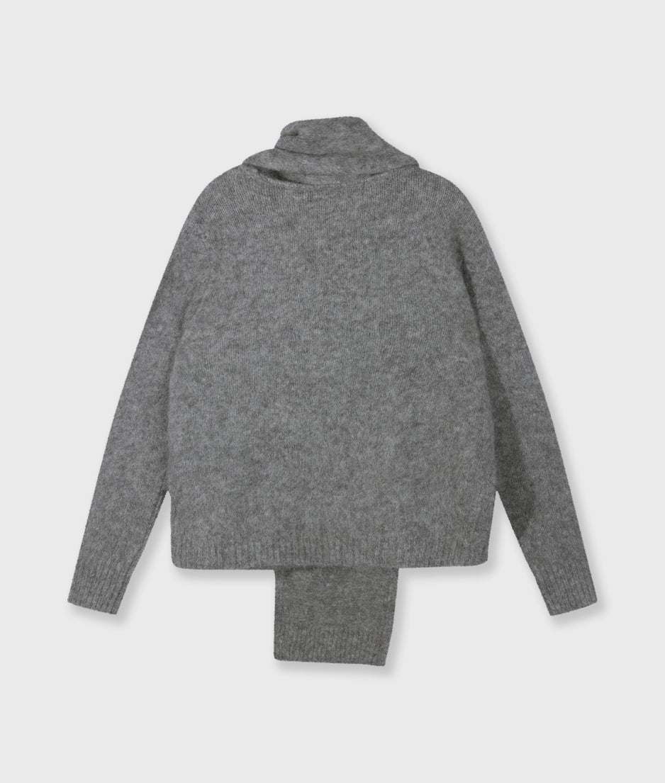 overslag sjaal sweater | grey melee