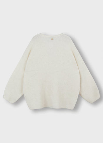 oversized sweater hairy knit | ecru