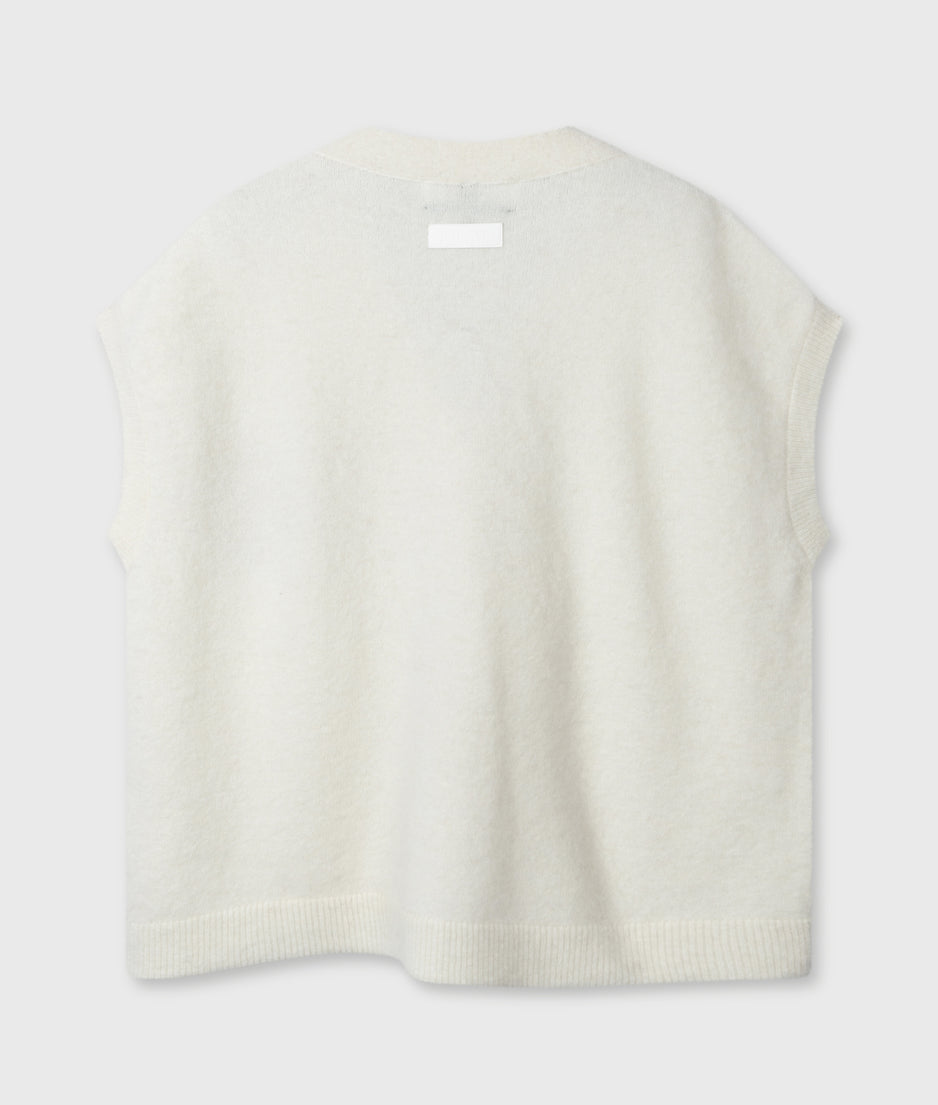 knit gilet | ecru