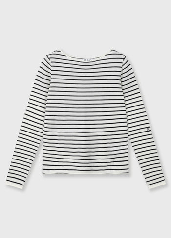 fine knit sweater stripes | ecru/black