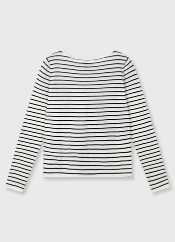fine knit sweater stripes | ecru/black
