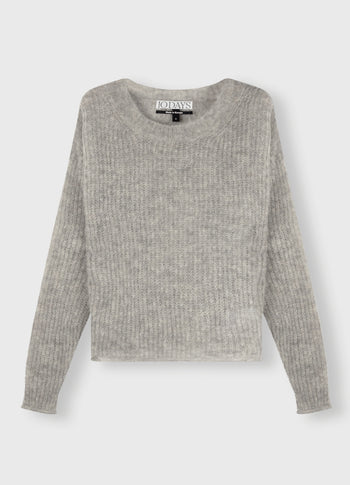 fine knit sweater | light grey melee