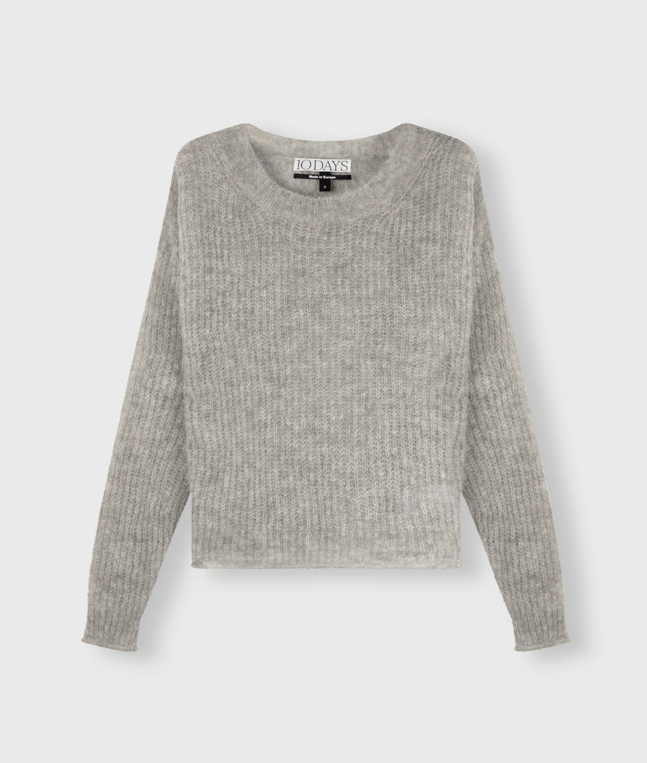 fine knit sweater | light grey melee