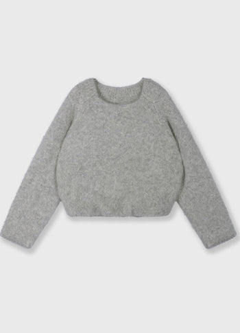 hairy knit sweater | light grey melee