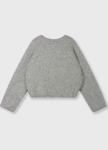 hairy knit sweater | light grey melee