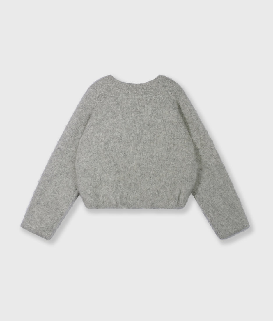 hairy knit sweater | light grey melee