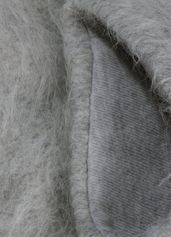 hairy knit sweater | light grey melee