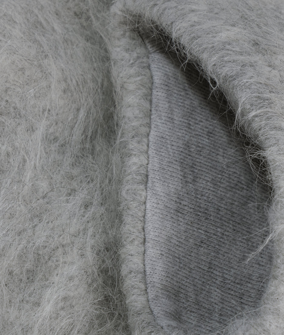 hairy knit sweater | light grey melee