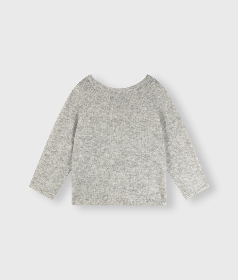 thin knit sweater | light grey melee