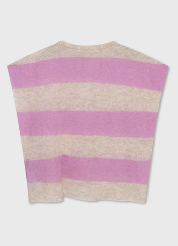 tee thin knit stripes | light safari/violet