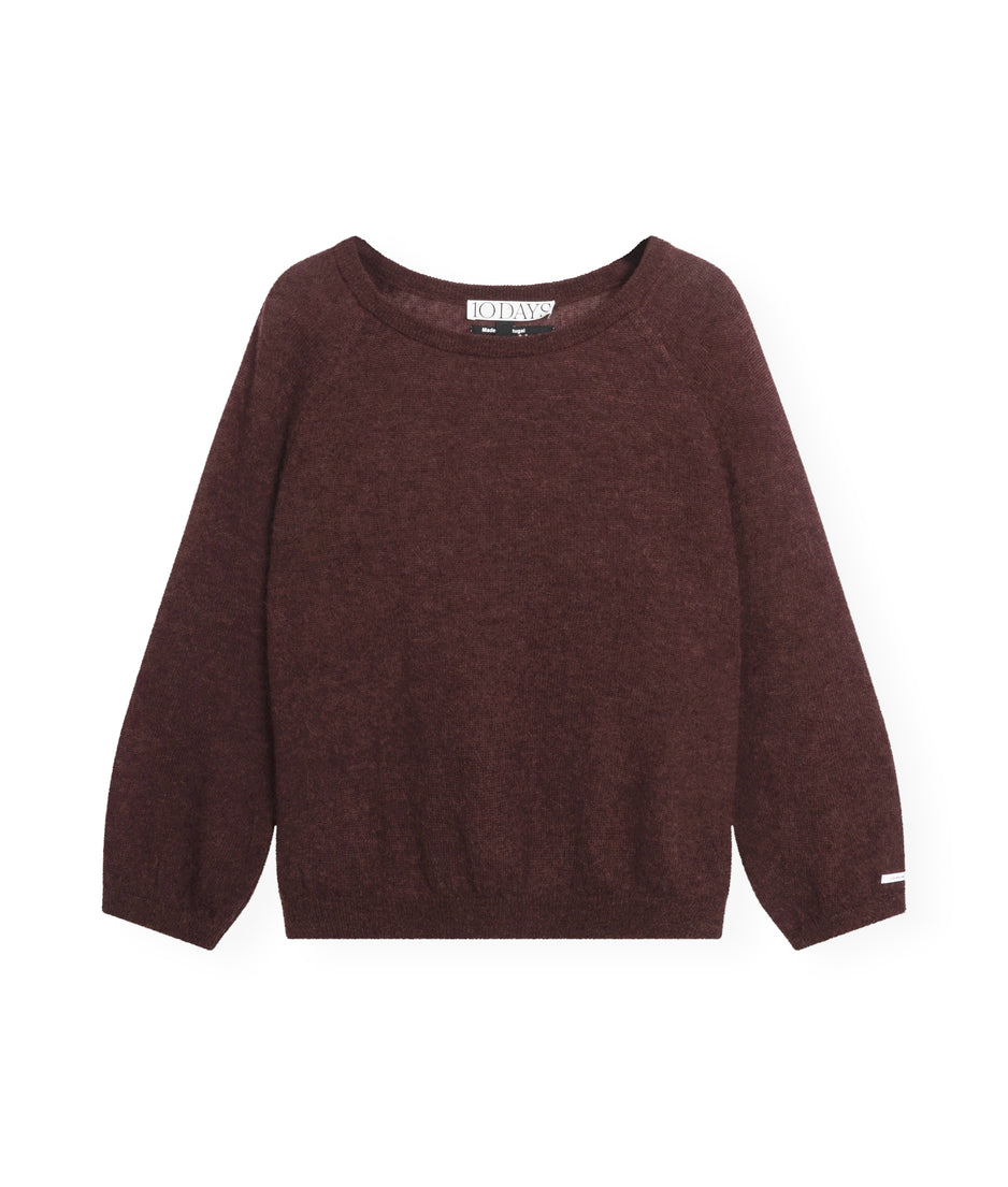 thin knit sweater | aubergine