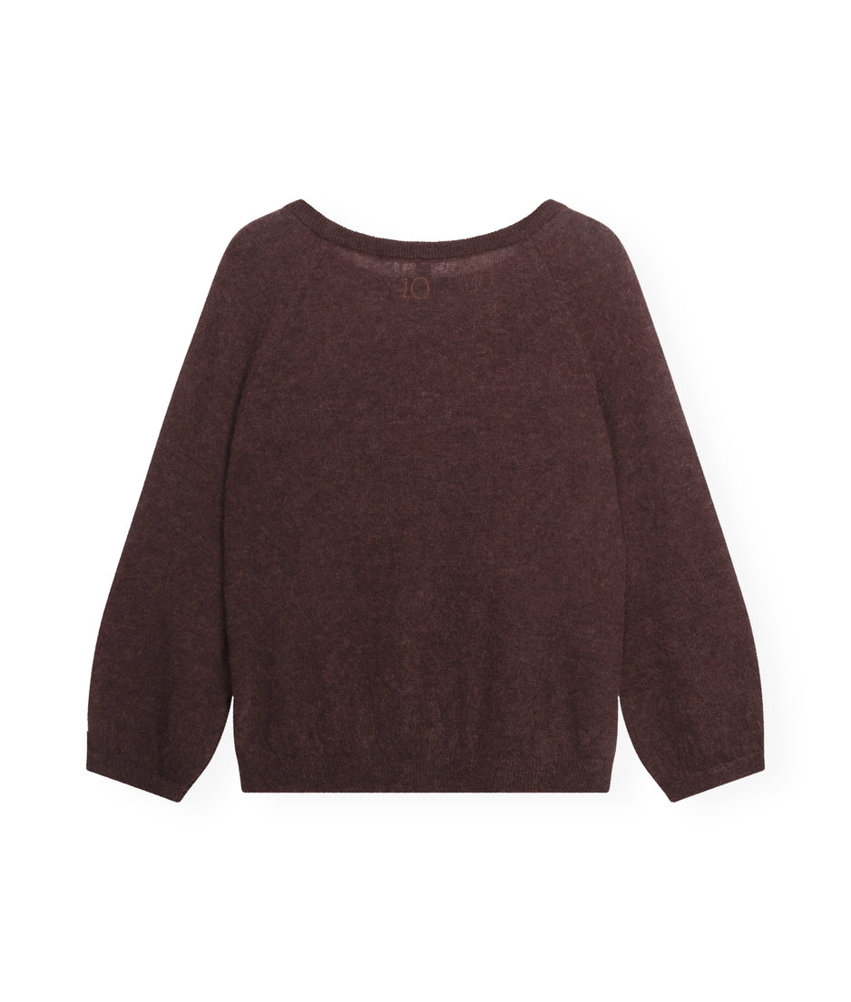 thin knit sweater | aubergine