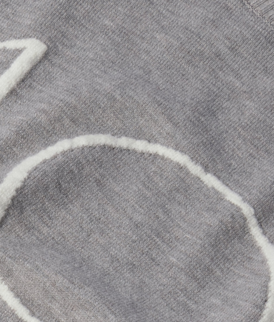knit sweater logo | grey melee