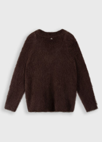 v-neck knit sweater | deep wine