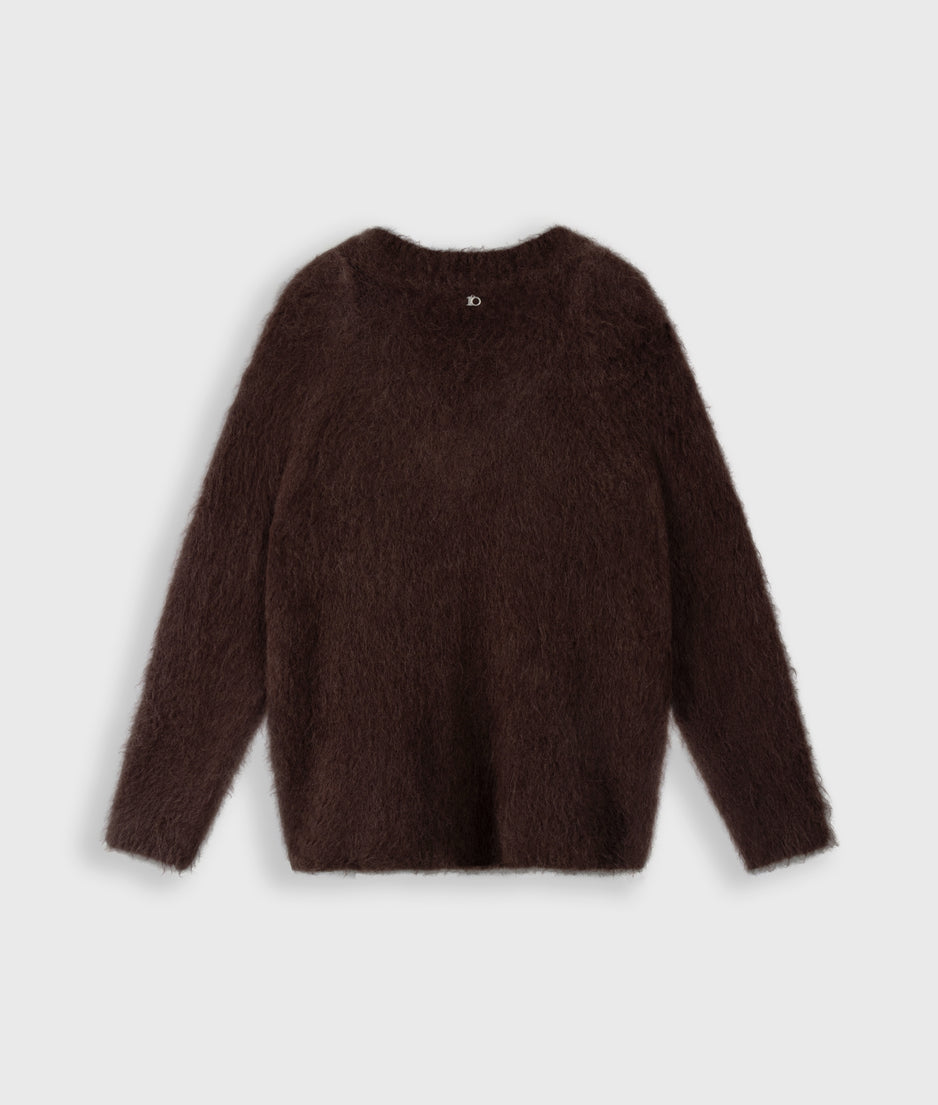 v-neck knit sweater | deep wine