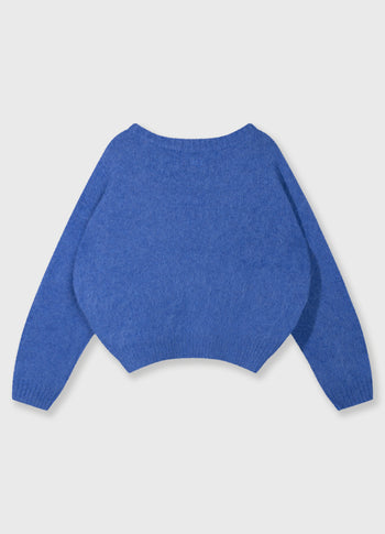 hairy knit sweater | ultramarine