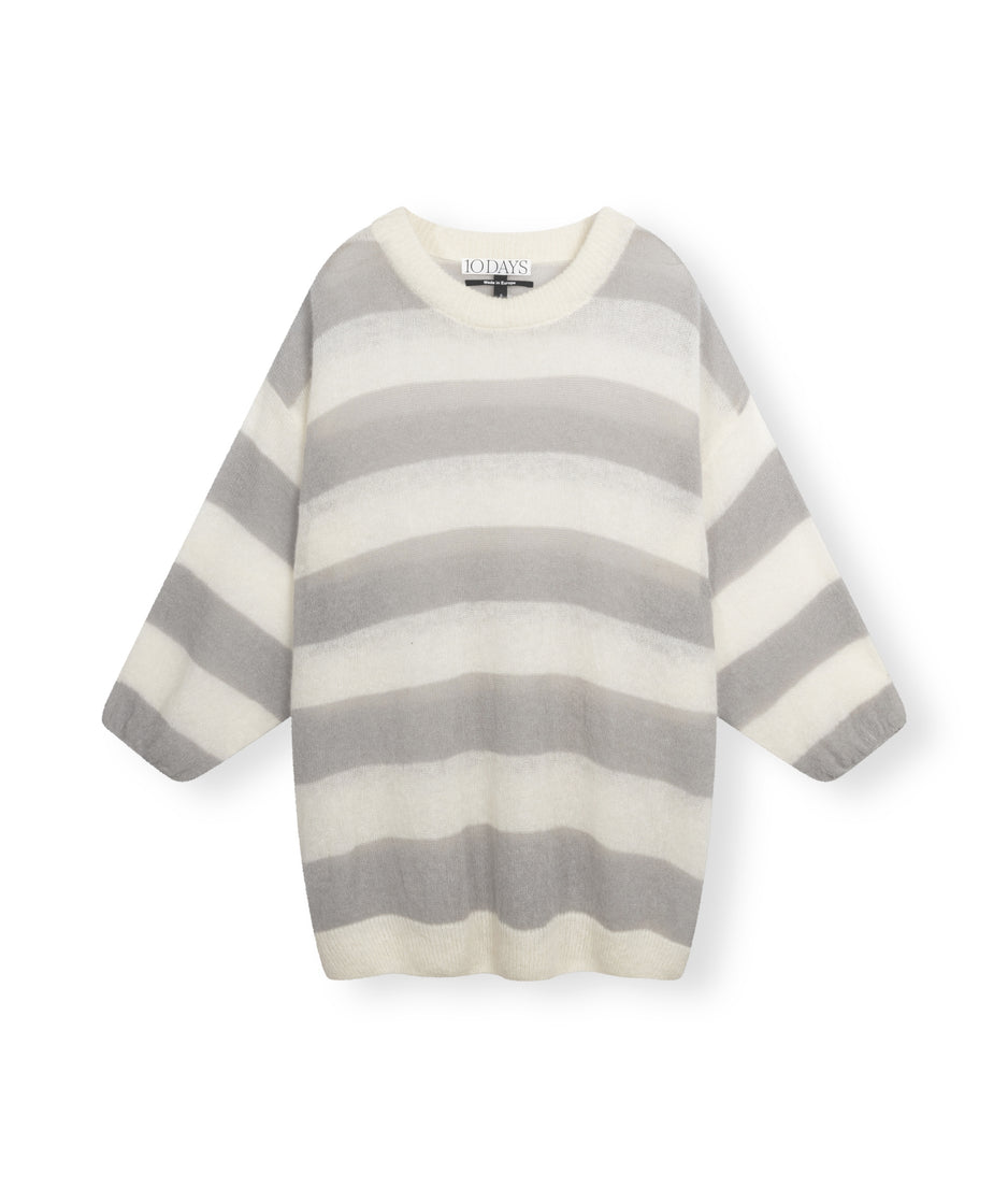 sweater knit stripe | ecru/cloudy