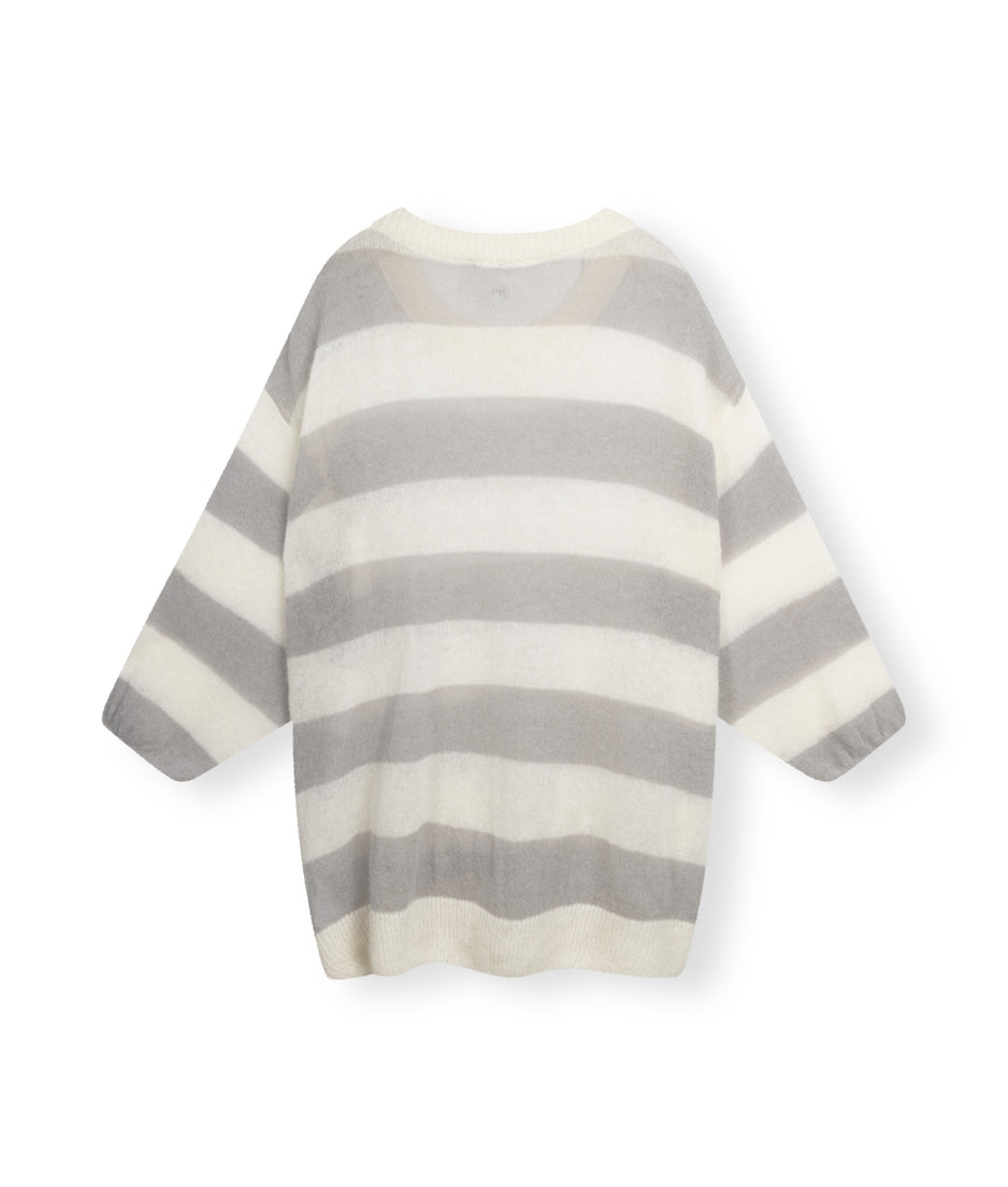 sweater knit stripe | ecru/cloudy