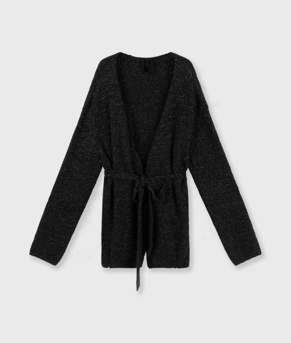 short cardigan sparkle | black