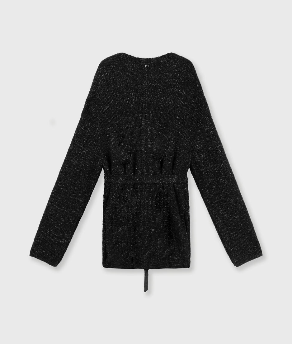 short cardigan sparkle | black