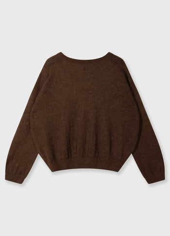 thin knit sweater | dark truffle